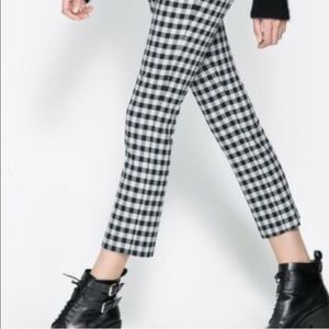 Gingham Zara cigarette pant